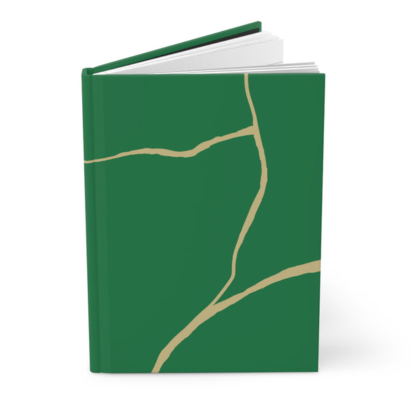 Green Kintsugi Journal, Kintsugi Gift, Inspirational Journal, Kintsugi Notebook, Modern Notebook, Gift for Warrior, Emerald Green