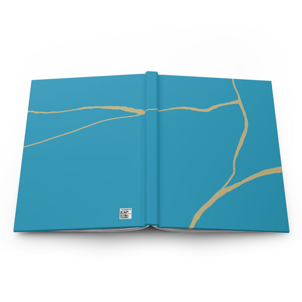Turquoise Blue Kintsugi Journal, Kintsugi Gift, Inspirational Journal, Blue Kintsugi Notebook, Minimalist Notebook, Gift for Warrior