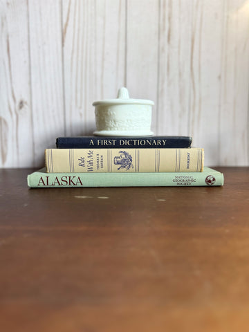 Shades of Sea Green and Blue Book Stack