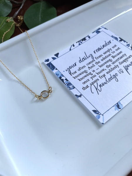Knowledge Is Power Reminder Necklace