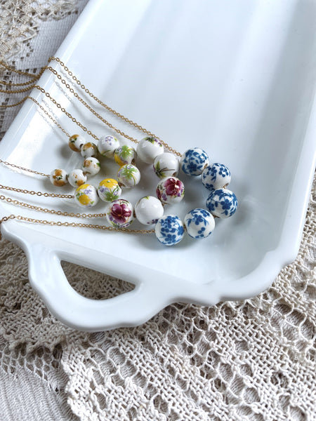 Floral Beaded Necklace - choose your style