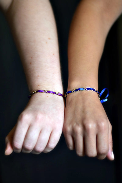 Friendship Bracelets Set | Woven Ribbon Gold Chain Bracelet | Choose Your Colors