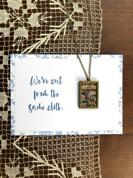 CUT FROM THE SAME CLOTH | Vintage Brown Fabric Necklaces Set