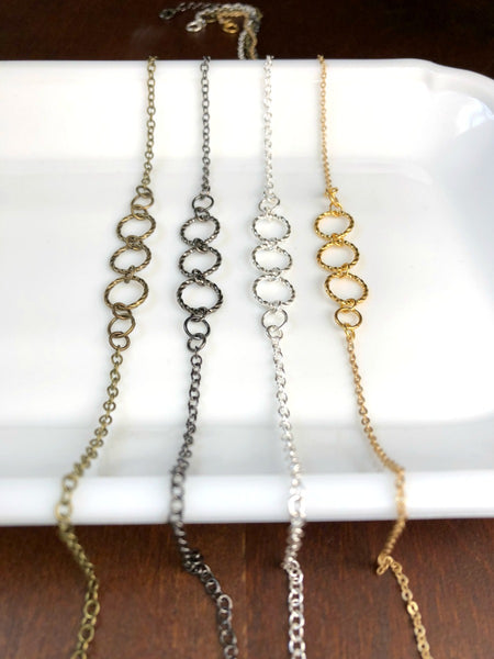 Faith, Hope, and Love Triple Hoop Necklace & Print - Choose Your Color