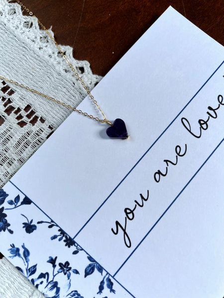 YOU ARE LOVED Purple Heart Necklace