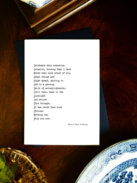 CONGRATULATIONS Acrostic Poem Card
