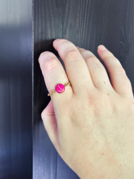 I AM WHOLE Pink and Gold Chain Ring