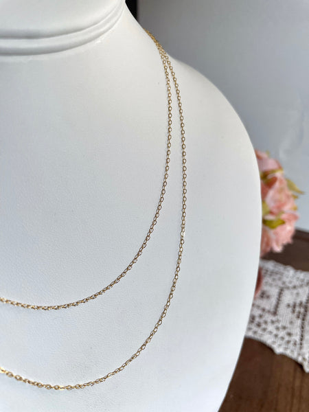 Gold Filled Double Strand Layered Chain Customized Necklace
