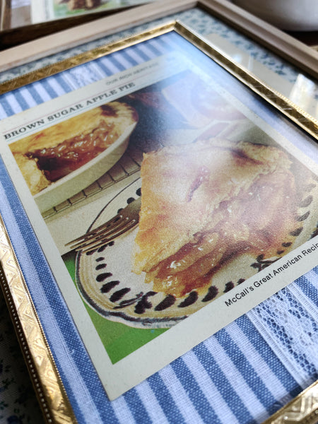 Framed Vintage Apple Pie Recipe 5x7”