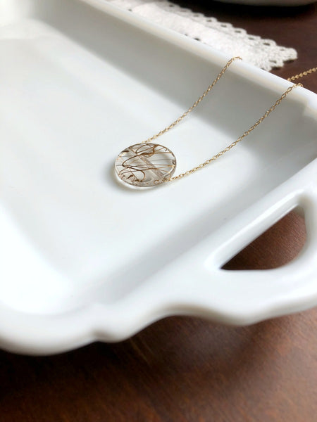 I AM WHOLE Clear Round Disc Necklace