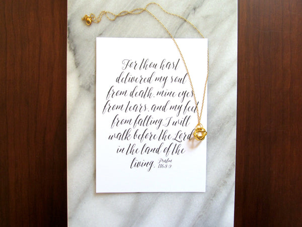 Psalm 116:8-9 Delivered Necklace & Print