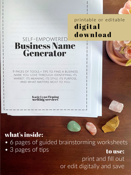 Business Name Idea Generator | Digital Download