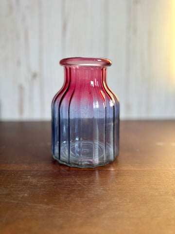 Pink and Blue Ombre Glass Vase