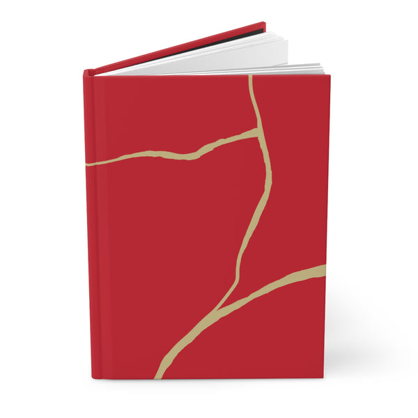 Red Kintsugi Journal, Broken Heart, Kintsugi Gift, Inspirational Journal, Kintsugi Notebook, Minimalist Notebook, Gift for Survivor