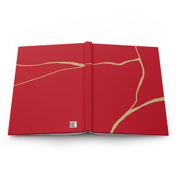 Red Kintsugi Journal, Broken Heart, Kintsugi Gift, Inspirational Journal, Kintsugi Notebook, Minimalist Notebook, Gift for Survivor