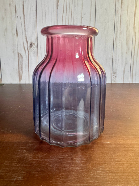 Pink and Blue Ombre Glass Vase