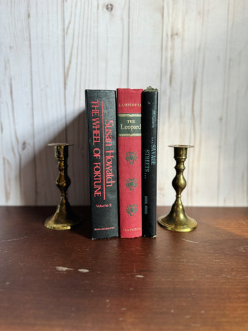 Shades of Black and Red Book Stack