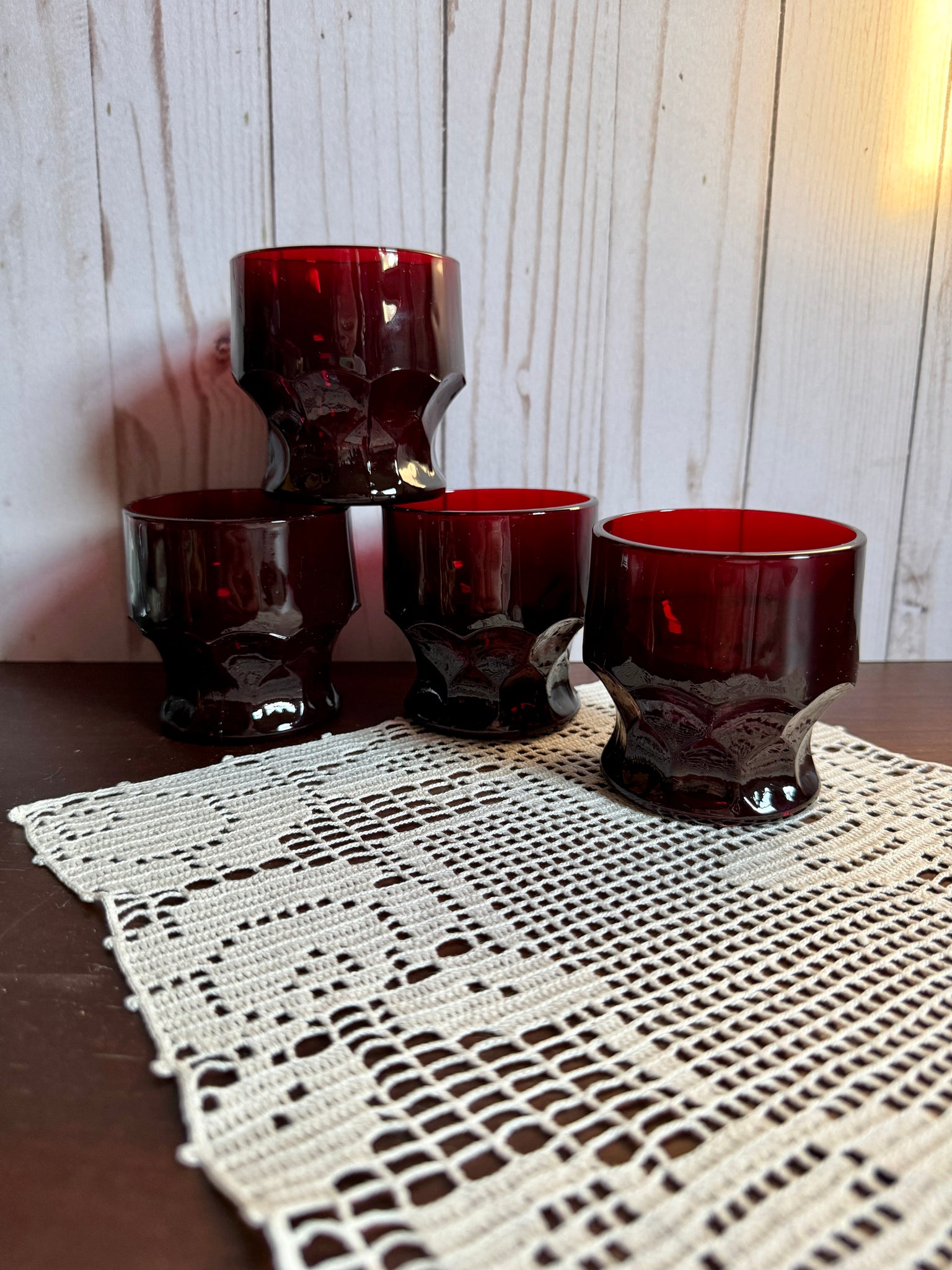 Ruby Red Anchor Hocking Tumblers Set of 4