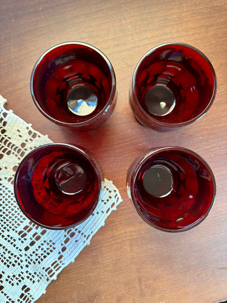 Ruby Red Anchor Hocking Tumblers Set of 4