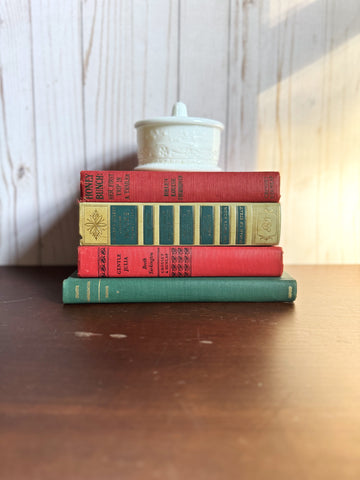 Shades of Red and Green Book Stack