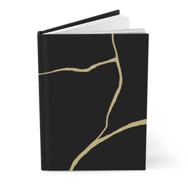 Black Kintsugi Journal, Kintsugi Gift, Inspirational Journal, Kintsugi Notebook, Minimalist Notebook, Gift for Survivor, Beautifully Broken