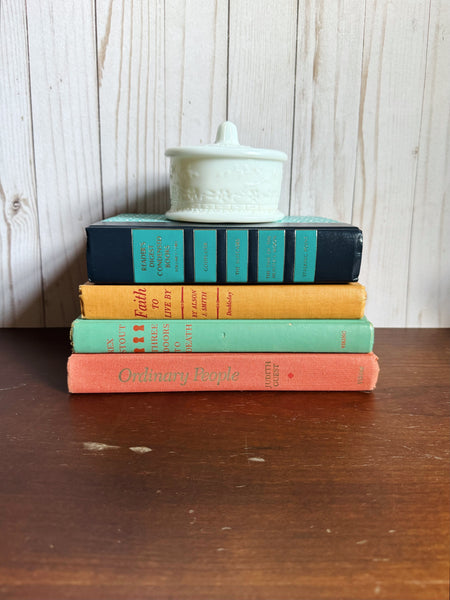 Shades of Turquoise and Orange Book Stack