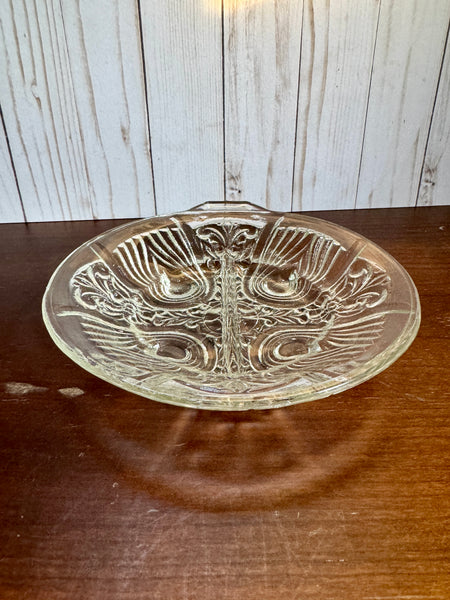Clear Divided Glass Dish