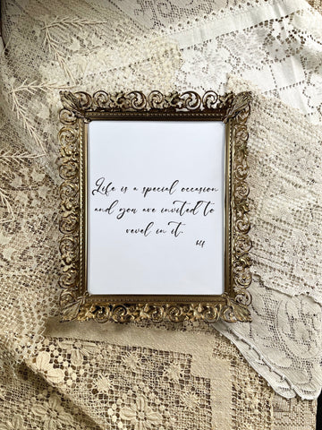 Framed Life Is a Special Occasion Print