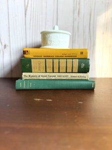 Shades of Green and Yellow Book Stack