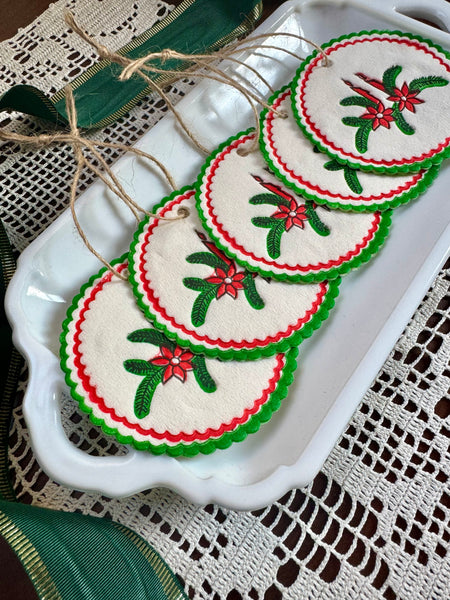 Vintage Ornaments - Red Green Candles
