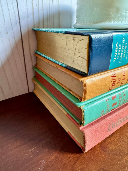 Shades of Turquoise and Orange Book Stack