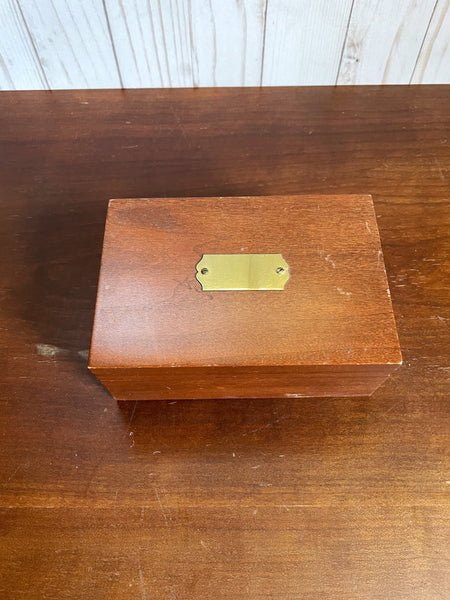 Vintage Small Wooden Jewelry Box