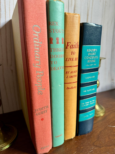 Shades of Turquoise and Orange Book Stack