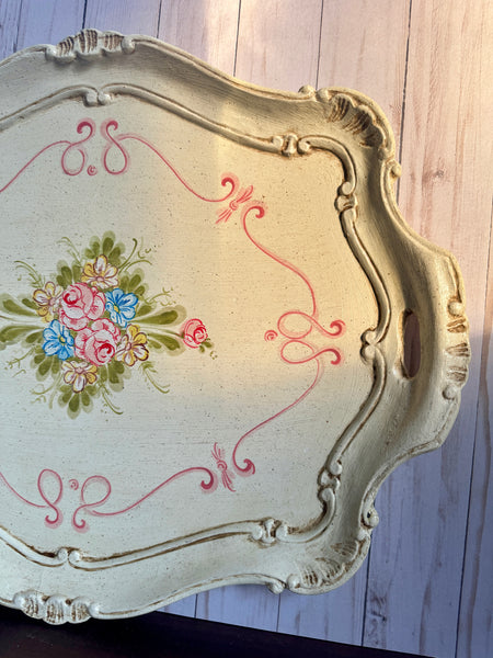 Huge Floral Decorative Tray