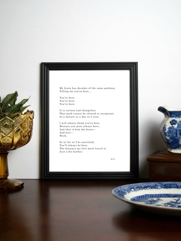 YOU'RE STILL HERE Poem Print | 5x7" or 8x10"