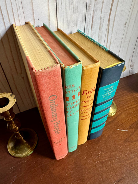 Shades of Turquoise and Orange Book Stack