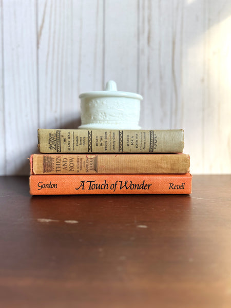 Shades of Orange and Tan Book Stack