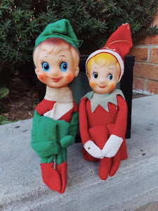 Vintage Pair of Christmas Knee Hugger Elves