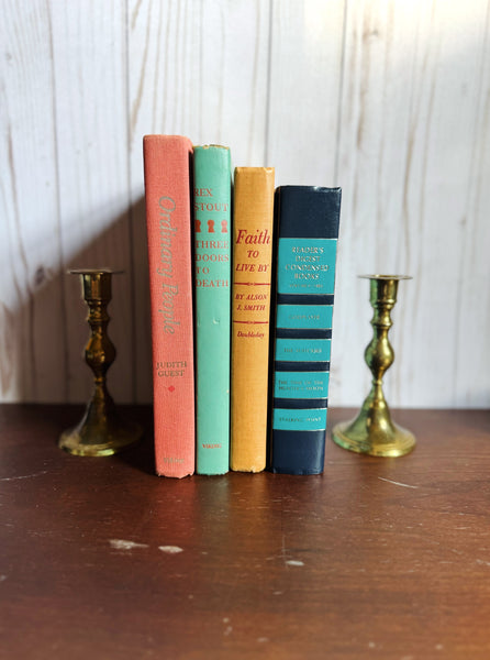 Shades of Turquoise and Orange Book Stack