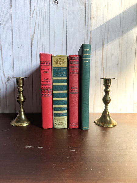 Shades of Red and Green Book Stack