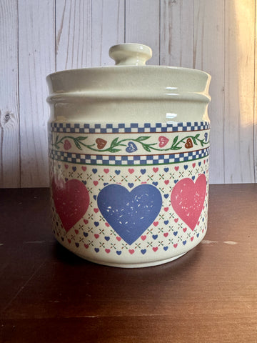 Vintage Hearts Cookie Jar