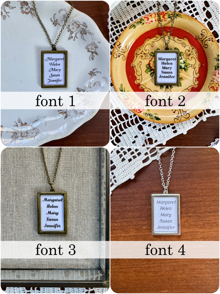 Custom Family Names Necklace