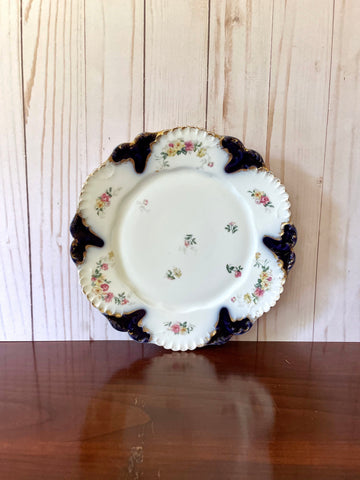 Limoges Floral Flow Blue Plate