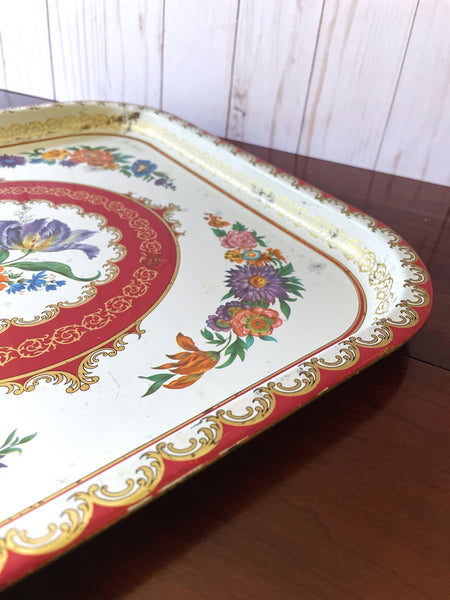 Large Square Floral Daher Tray
