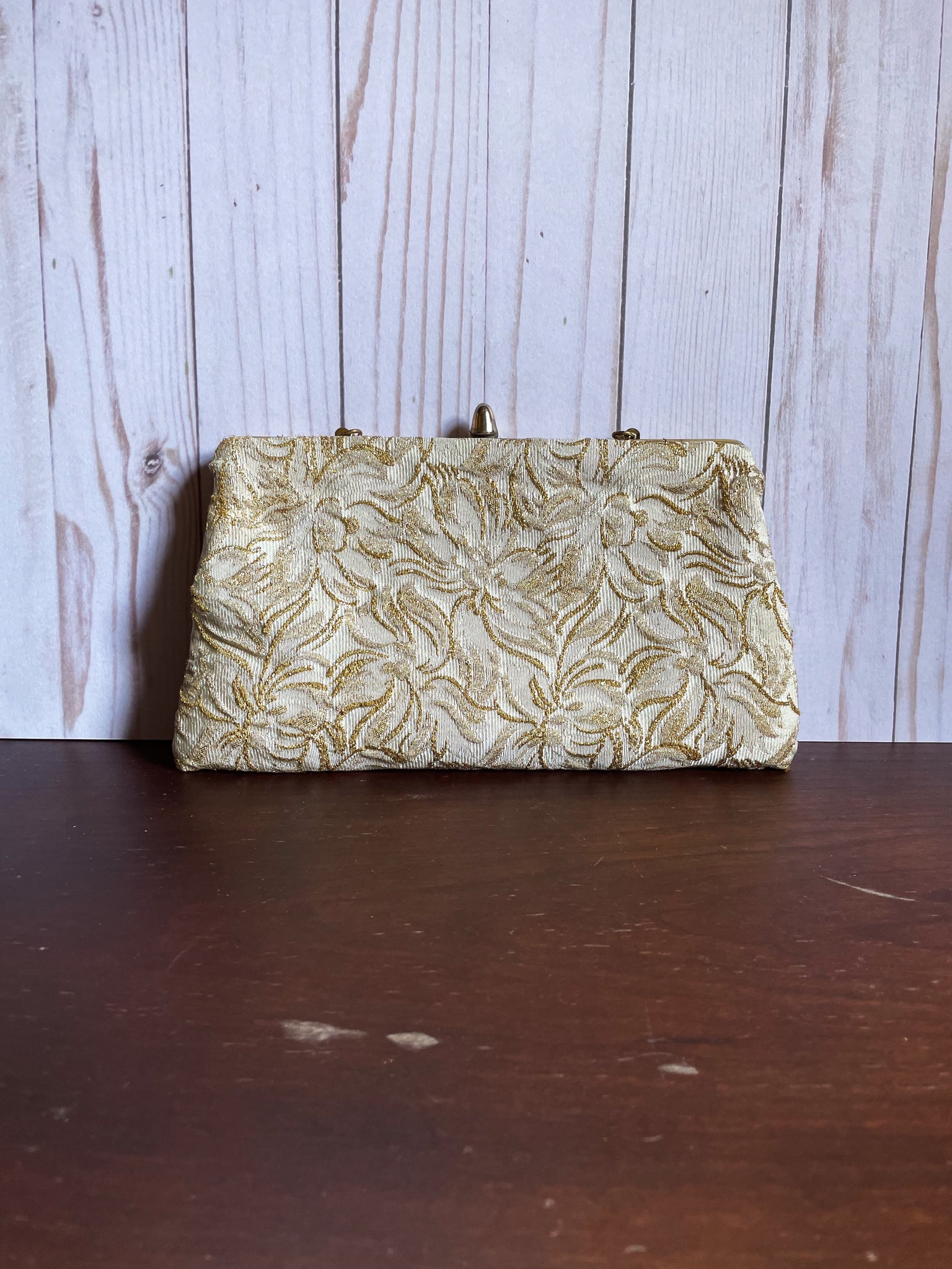 Vintage Beige and Gold Purse