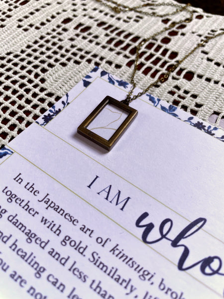 I AM WHOLE Small Framed Pendant Necklace