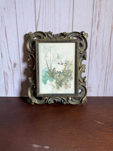 Vintage Ornate Framed Bird Print