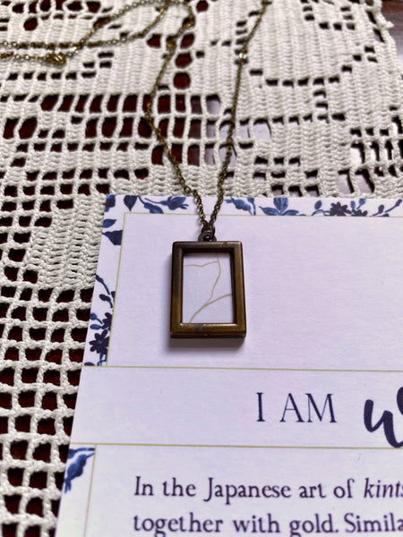 I AM WHOLE Small Framed Pendant Necklace