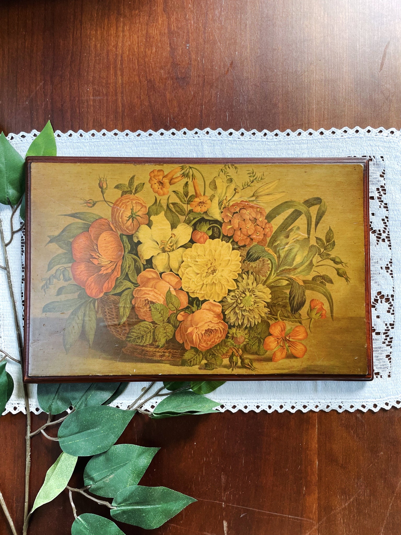 Large Wooden Floral Wall Hanging
