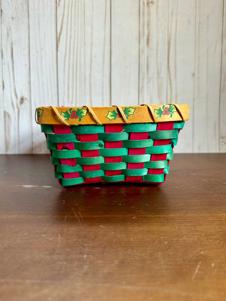 Red and Green Christmas Basket